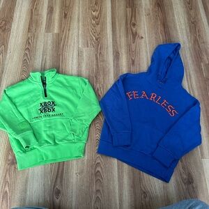 Xbox Green Kids Sweatshirt and Fearless Blue Hoodie